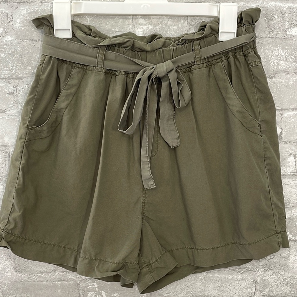 Harper Olive Green High Waisted Shorts